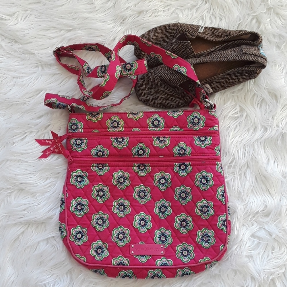 Vera Bradley Pink Swirls Flower Crossbody